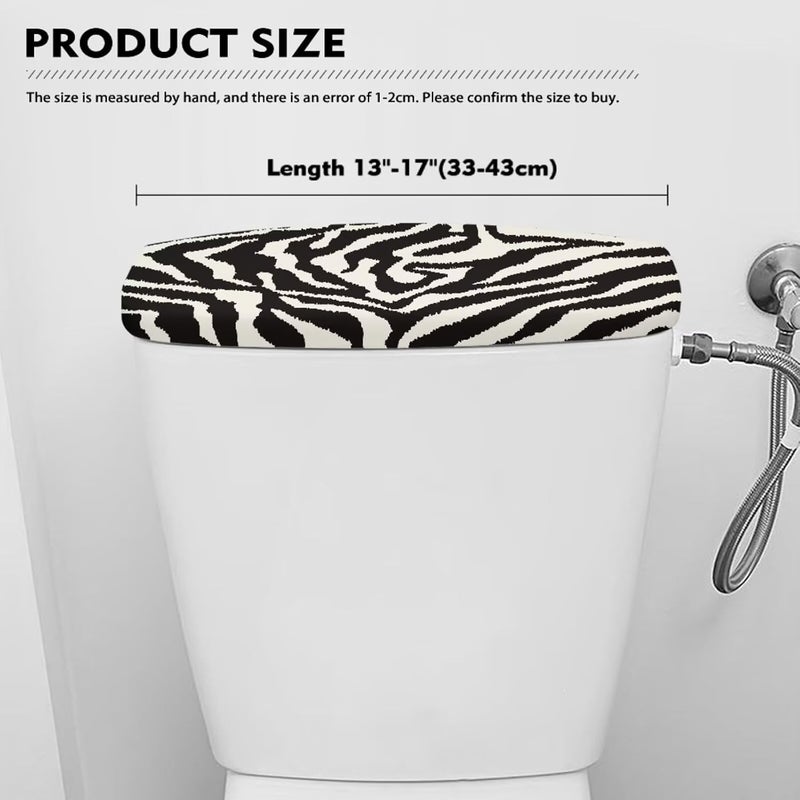 Tesivruno Zebra Stripes Printed Toilet Tank Lid Cover for Bathroom Decor, Anti-Dust Easy Cleaning Toilet Tank Cover Replacement, Fits Most Toilets Tanks, Black and White - Image 5